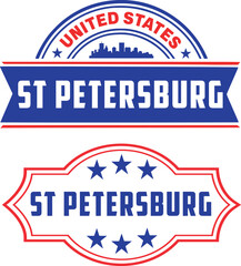 St Petersburg Florida Vector Set