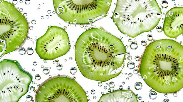 Seamless kiwi fruit cut slice  pattern background