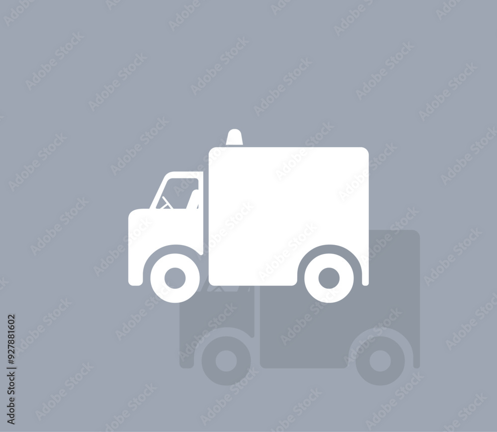 Poster vector icon of white color with shadow on gray background