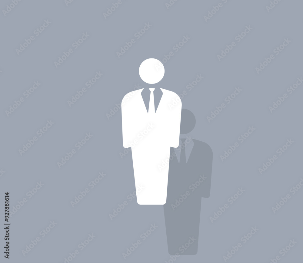 Poster vector icon of white color with shadow on gray background