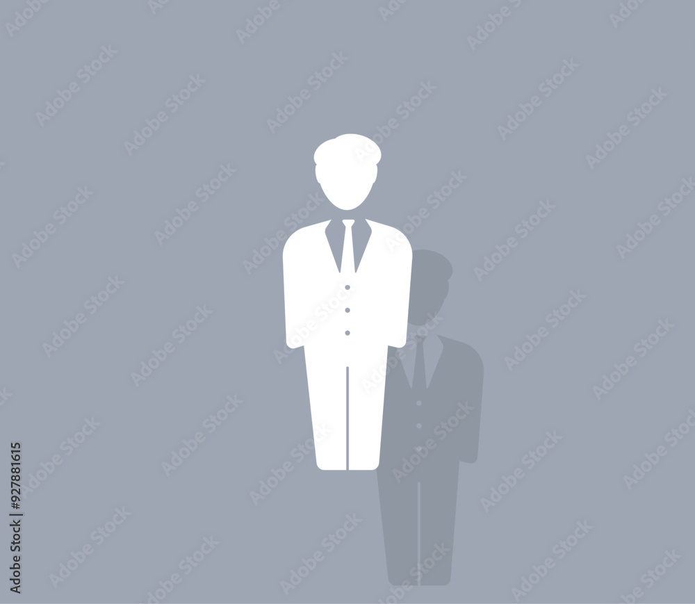 Poster vector icon of white color with shadow on gray background