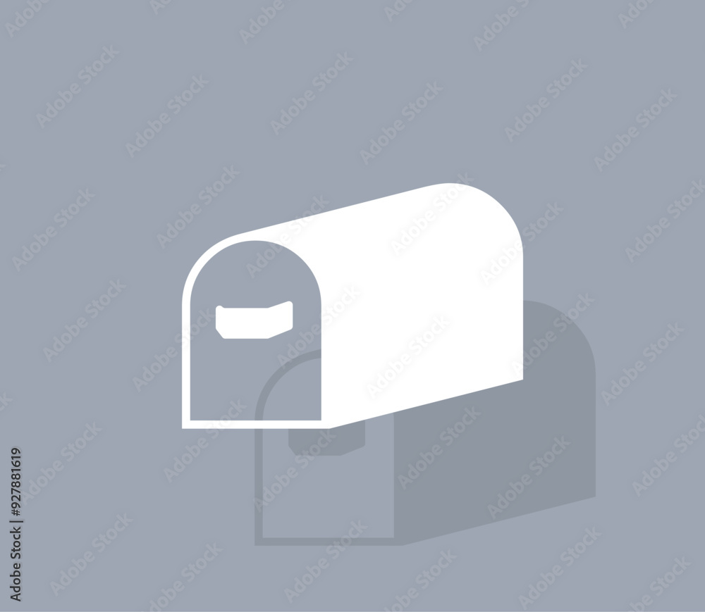 Poster vector icon of white color with shadow on gray background