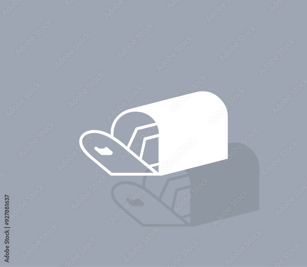 Poster vector icon of white color with shadow on gray background