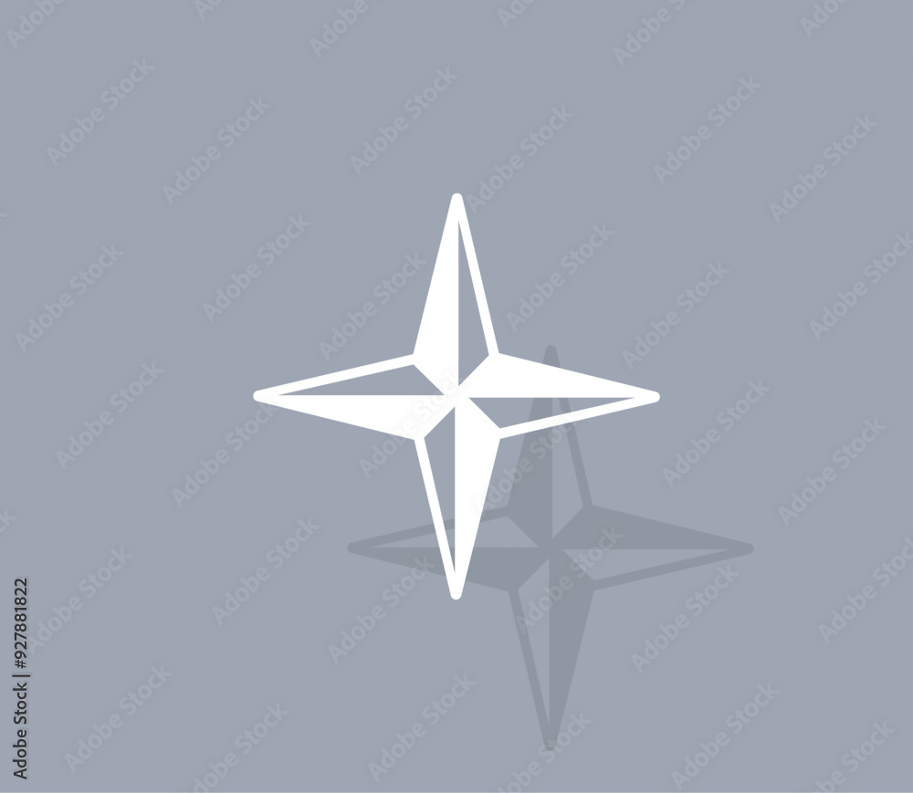 Poster vector icon of white color with shadow on gray background