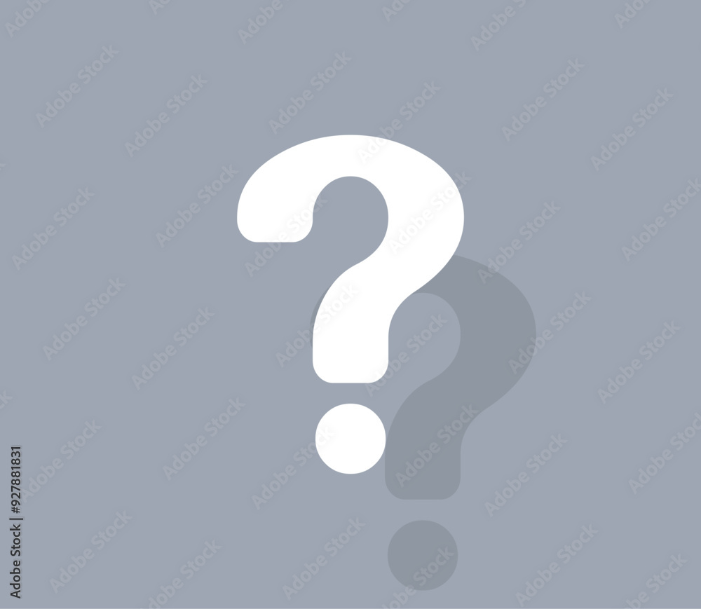 Aufkleber vector icon of white color with shadow on gray background