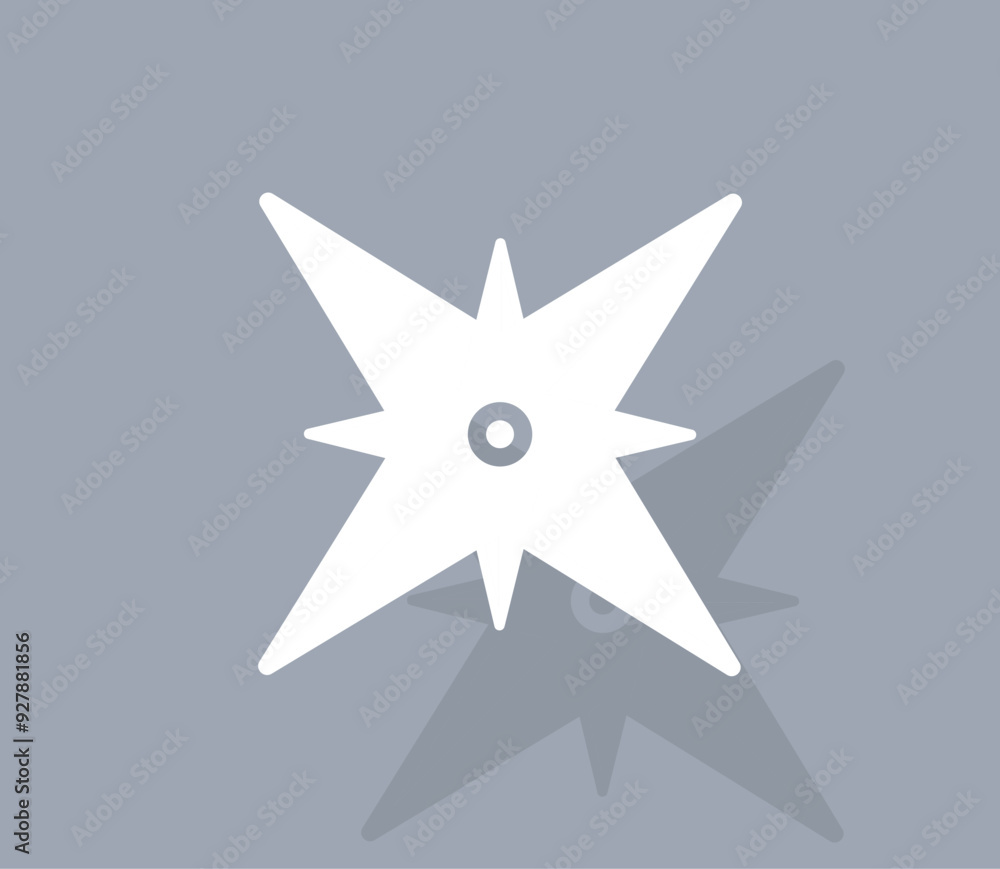 Poster vector icon of white color with shadow on gray background
