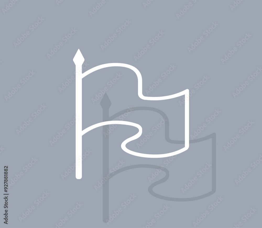 Poster vector icon of white color with shadow on gray background
