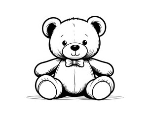 Drawing of a cute teddy bear to color.