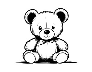 Fototapeta premium Drawing of a cute teddy bear to color.