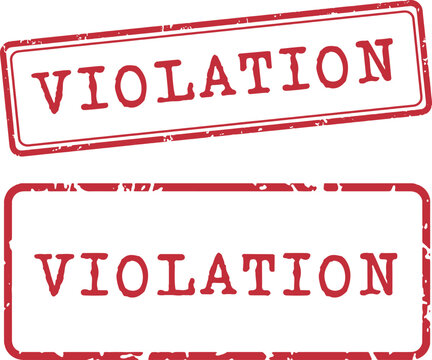 Violation Rubber Stamp Vector Set