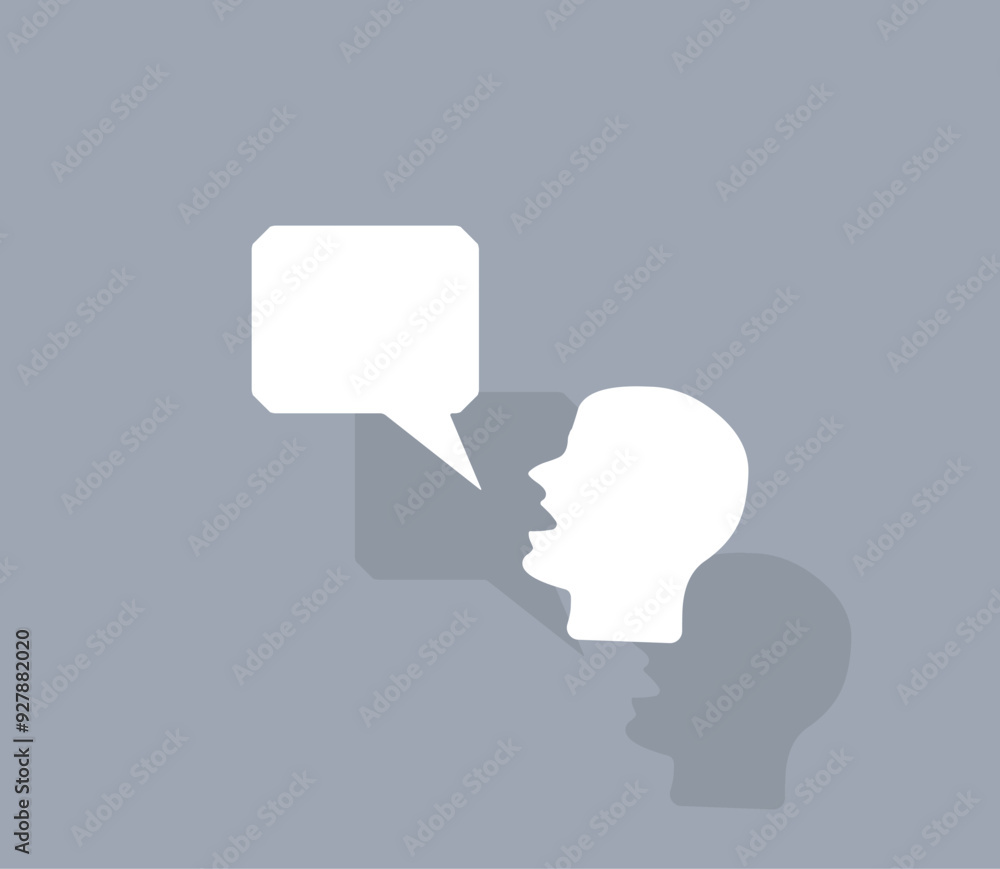 Poster vector icon of white color with shadow on gray background