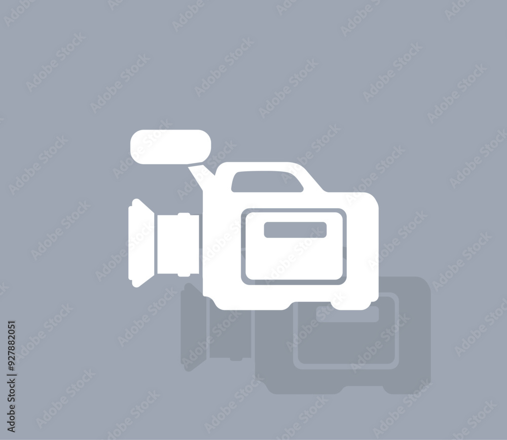 Poster vector icon of white color with shadow on gray background