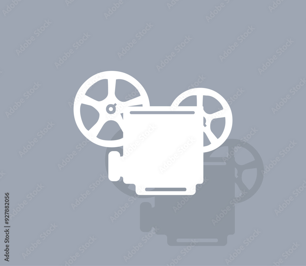 Poster vector icon of white color with shadow on gray background