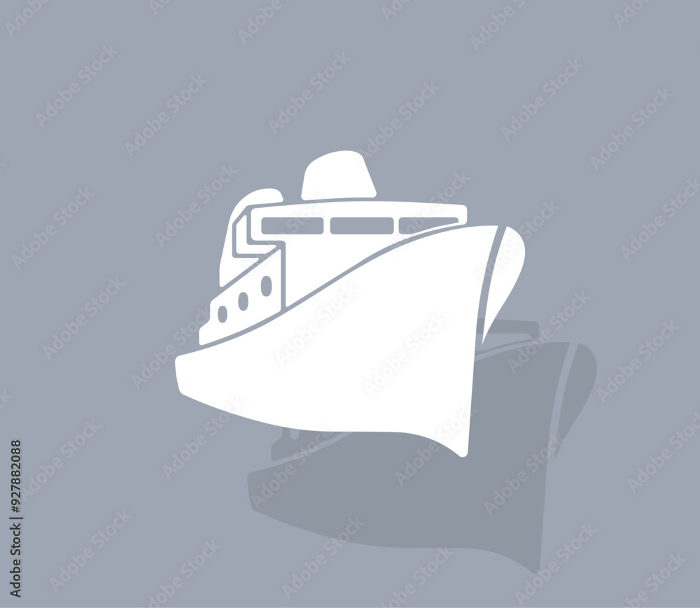 Poster vector icon of white color with shadow on gray background