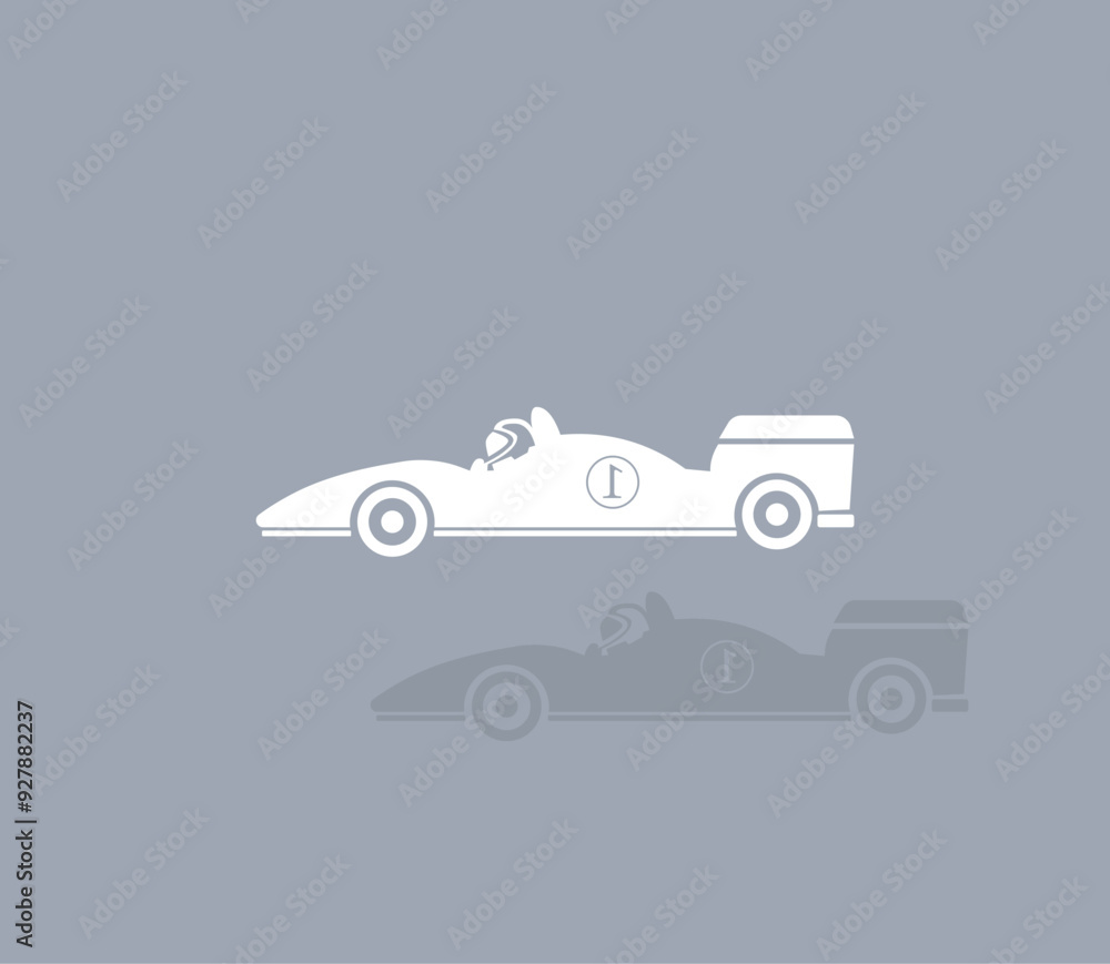 Poster vector icon of white color with shadow on gray background