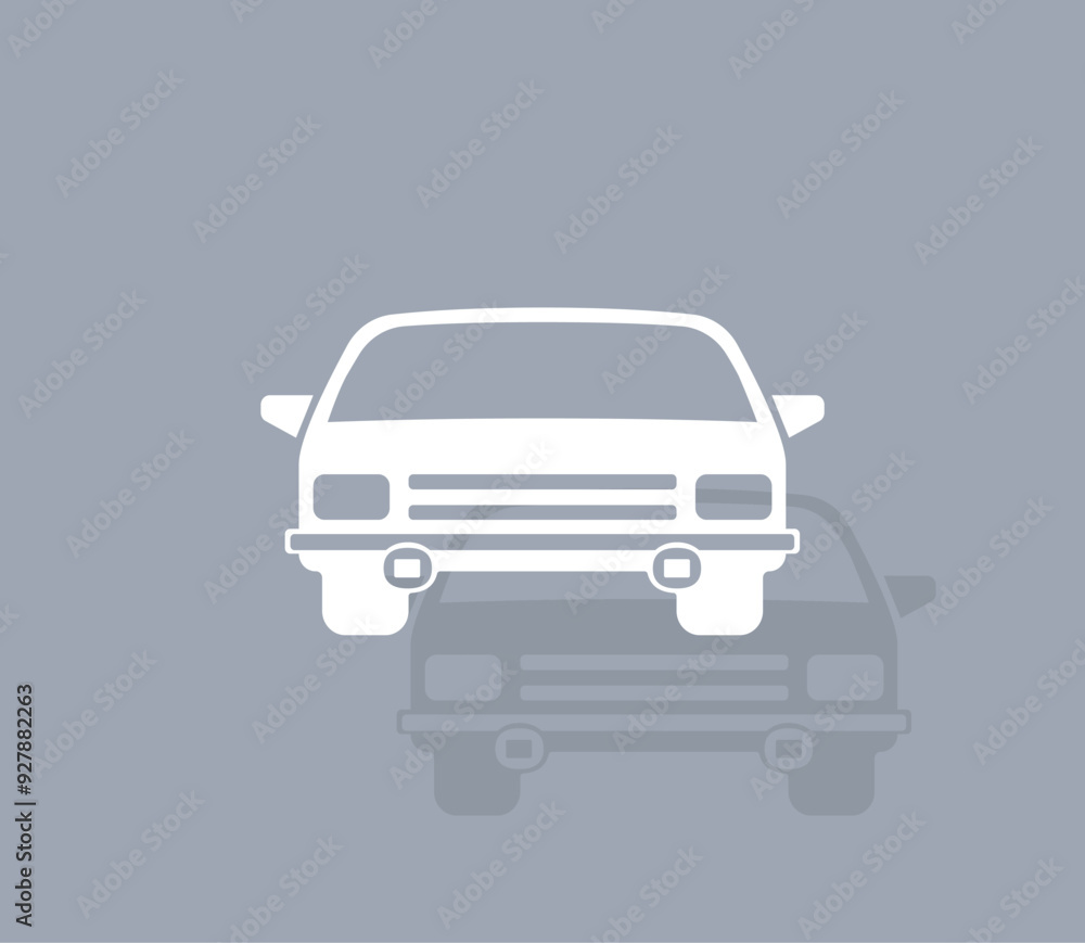 Aufkleber vector icon of white color with shadow on gray background