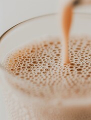 close up glass of milk