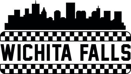 Wichita Falls Texas Skyline  Silhouette Vector 