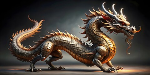 Fototapeta premium lifelike dragon art with shimmering scales