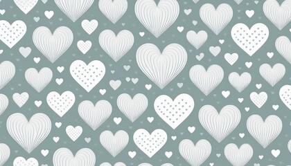 seamless pattern of white hearts