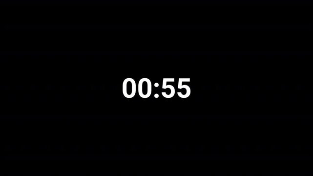 Circle countdown timer one minute animation from 60 to 0 countdown, Countdown video   
