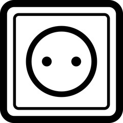 Fototapeta premium Power Socket Line Icon - Minimalist Electrical Outlet Symbol, High-Resolution Vector Graphic, Ideal for Home Utilities, Electrical Devices, and Technology Illustrations