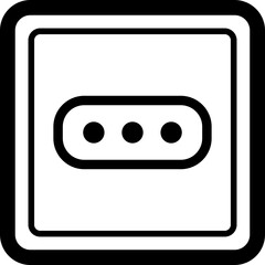 Fototapeta premium Power Socket Line Icon - Minimalist Outline Design, High-Resolution Vector Graphic, Ideal for Electrical Outlets, Home Utilities, and Technology Illustrations