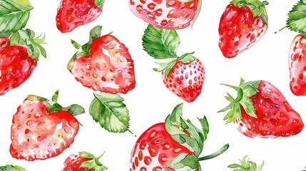 Seamless repetitive pattern background of strawberry fruit
