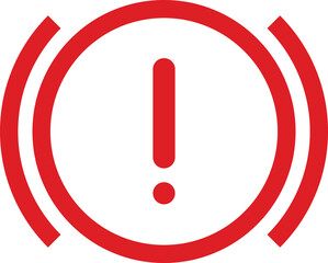 Brake Warning Light Dashboard Car Icon - High-Resolution Vehicle Safety Symbol, Flat Design Brake Indicator, Vector Graphic for Automotive Dashboards and Safety Systems