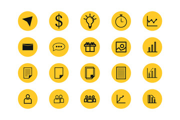 Business thin line stroke icons, business process, commerce, learning, industry, customer service