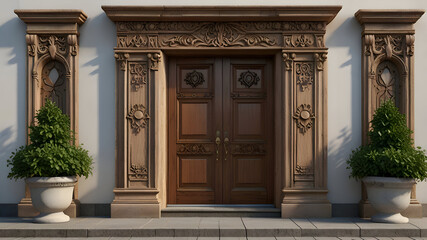 Naklejka premium A beautiful old style entrance of a house