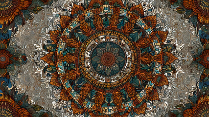 Fototapeta premium A beautiful pattern carpet on fabric