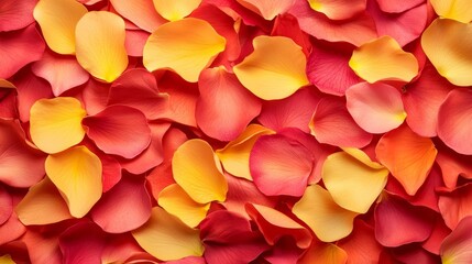 Obraz premium Flower petals, arranged for rangoli, close-up, 3D illustration