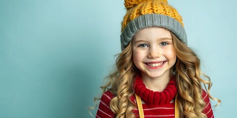 Portrait of Young Happy Girl Looks in Camera