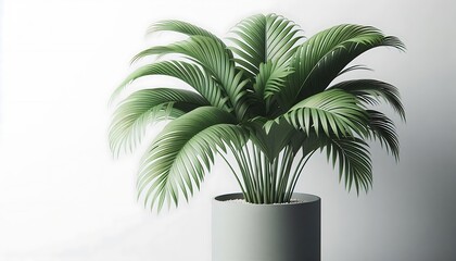 Obraz premium a plant in a white pot with a green leaf.