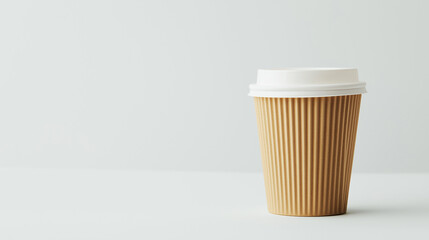 paper coffee cup isolated on a white background, coffee cup with copy space