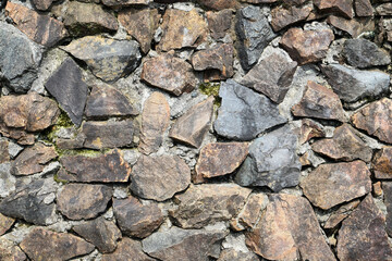 Background of stone wall texture. Old stone wall texture for background. Close-up of stone wall.