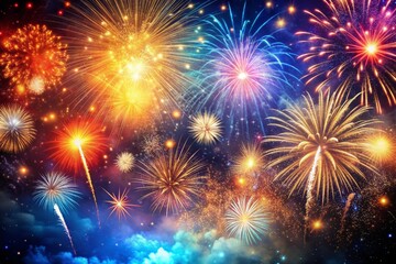 Naklejka premium fireworks in the night sky