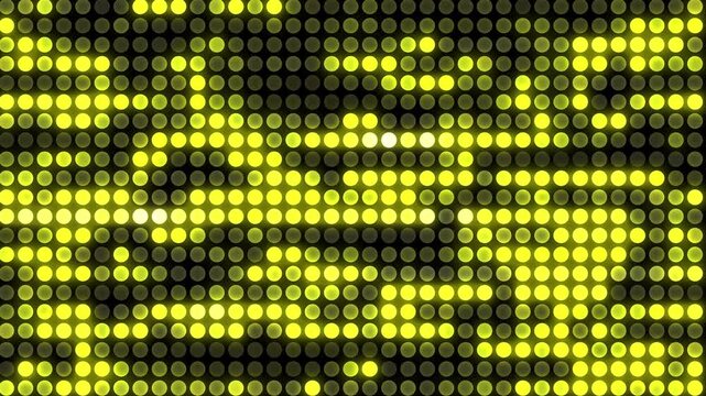 Abstract dynamic yellow linear pattern with random dots glowing and fading, 60fps, 4k, modern motion animation. Modern banner template. Halftone style.
