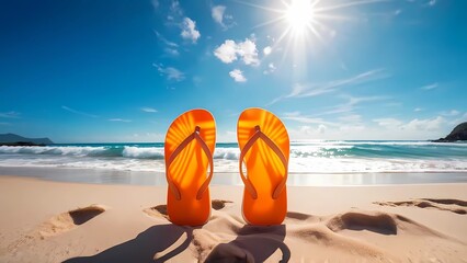 orange rubber sandals for beach trips