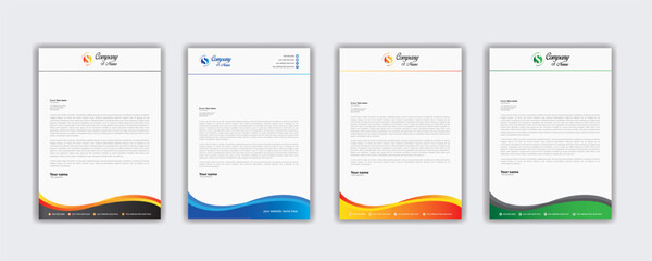 Modern corporate  letterhead template design. Creative and Professional business letterhead design template . Letter head stationery layout vector design. Letterhead template in flat style.