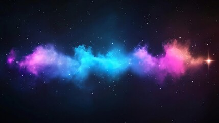 Obraz premium Abstract colorful nebula with stars in the dark space.