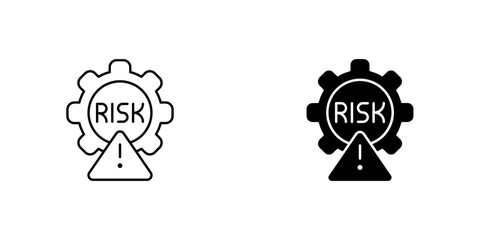 Risk Management Gear Icon - Business Strategy, Safety Protocol, Industrial Process Hazard Assessment Symbol, Risk Analysis, Operational Efficiency, Strategic Planning, Corporate Governance