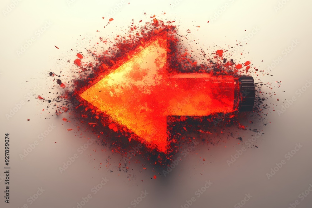 Poster an explosive arrow pierces through stillness symbolizing breakthrough and dynamic change in business