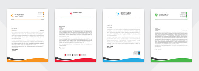 Modern corporate  letterhead template design. Creative and Professional business letterhead design template . Letter head stationery layout vector design. Letterhead template in flat style.