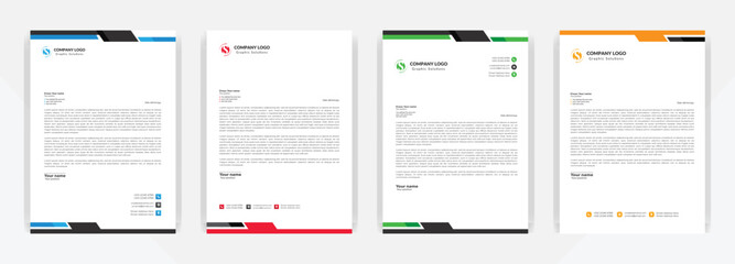 Modern corporate  letterhead template design. Creative and Professional business letterhead design template . Letter head stationery layout vector design. Letterhead template in flat style.