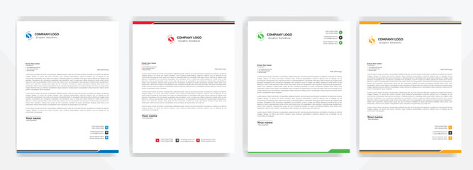 Modern corporate  letterhead template design. Creative and Professional business letterhead design template . Letter head stationery layout vector design. Letterhead template in flat style.