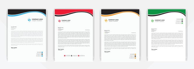 Modern corporate  letterhead template design. Creative and Professional business letterhead design template . Letter head stationery layout vector design. Letterhead template in flat style.