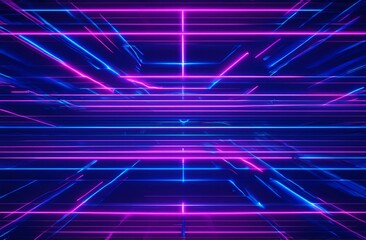 Abstract Neon Background With Lines