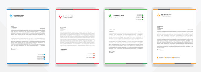 Modern corporate  letterhead template design. Creative and Professional business letterhead design template . Letter head stationery layout vector design. Letterhead template in flat style.